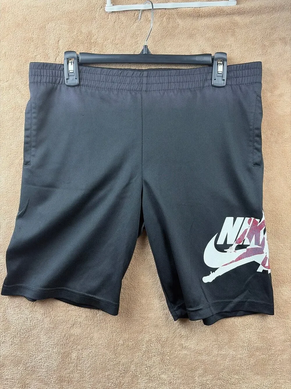 Jordan Jumpman Air Printed Mesh Basketball Shorts Black Pink Multi Men's Large
